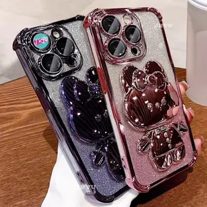 JRYU for OPPO Mirror BUNNY BLINK With Stand Holder Softcase Compatible For Oppo A5X A5i A5 RENO 14 F A3X A3 PRO A60 A5S F9 A7 A12 A15 A15S A53 A33 A5 A9 2020 A16 A54 A17 A57 A74 A76 A95 A78 A58 A38 A98 A79 RENO 4F 5 64G 7 8 7Z 8