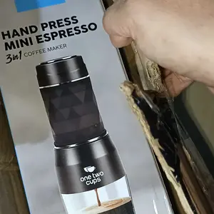 One Two Cups Hand Press Mini Espresso Coffee Maker 3 in 1 20 Bar 120ml - HS-8439