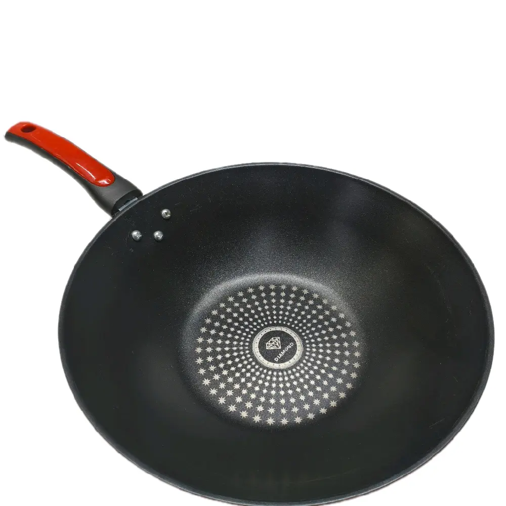 Wajan Frying Pan Diamond diameter 33 cm dengan Pegangan Merah Kitchenware untuk Penggunaan Dapur Anda