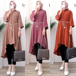 Tunik Belvani Tunik Wanita Tunik Simple Tunik Kondangan Muslim (Tanpa Belt) Formal Nyaman Panjang