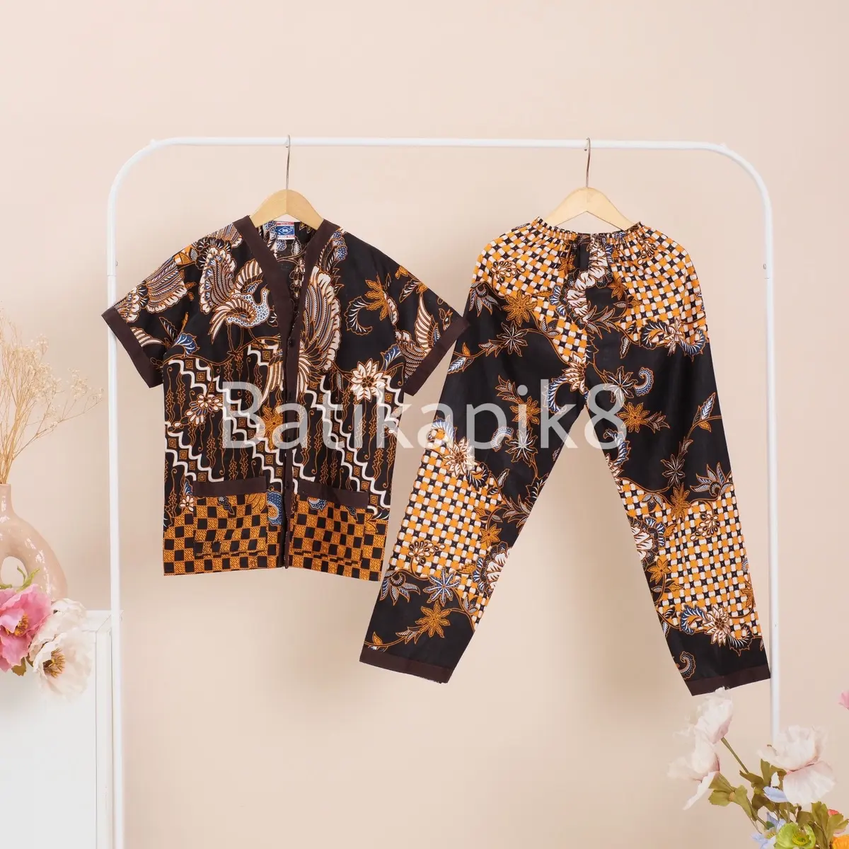 [1 PASANG] BAJU ANAK / PIYAMA BATIK ANAK / BATIK ANAK / PIYAMA ANAK / BAJU TIDUR / lengan pendek celana panjang Fashion premium