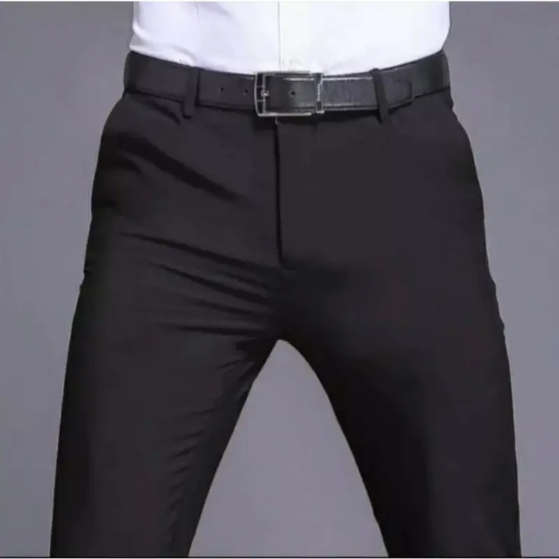 ￼Celana Kantor Formal Pria Slimfit Bahan Wool Premium CELANA KANTOR 27 32 Hitam Muda Abu semi 0