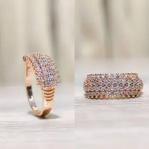 Cincin wanita mewah dan estetik Full permata CC-KER414