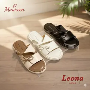 MAUREEN - Leona Series Sandal Wanita Sling 1 Empuk Tebal Kulit Sintetis Spon Evat Tinggi Insole 3cm Sol Non Slip Gaya Fashion Size 37-40