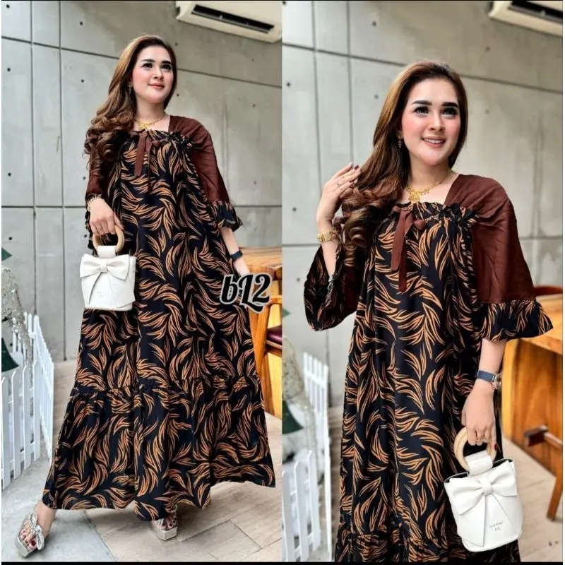 GECCA DRESS JUMBO LD 120 RAYON MOTIF TERBARU MODEL KEKINIAN RAYON TEBAL 0