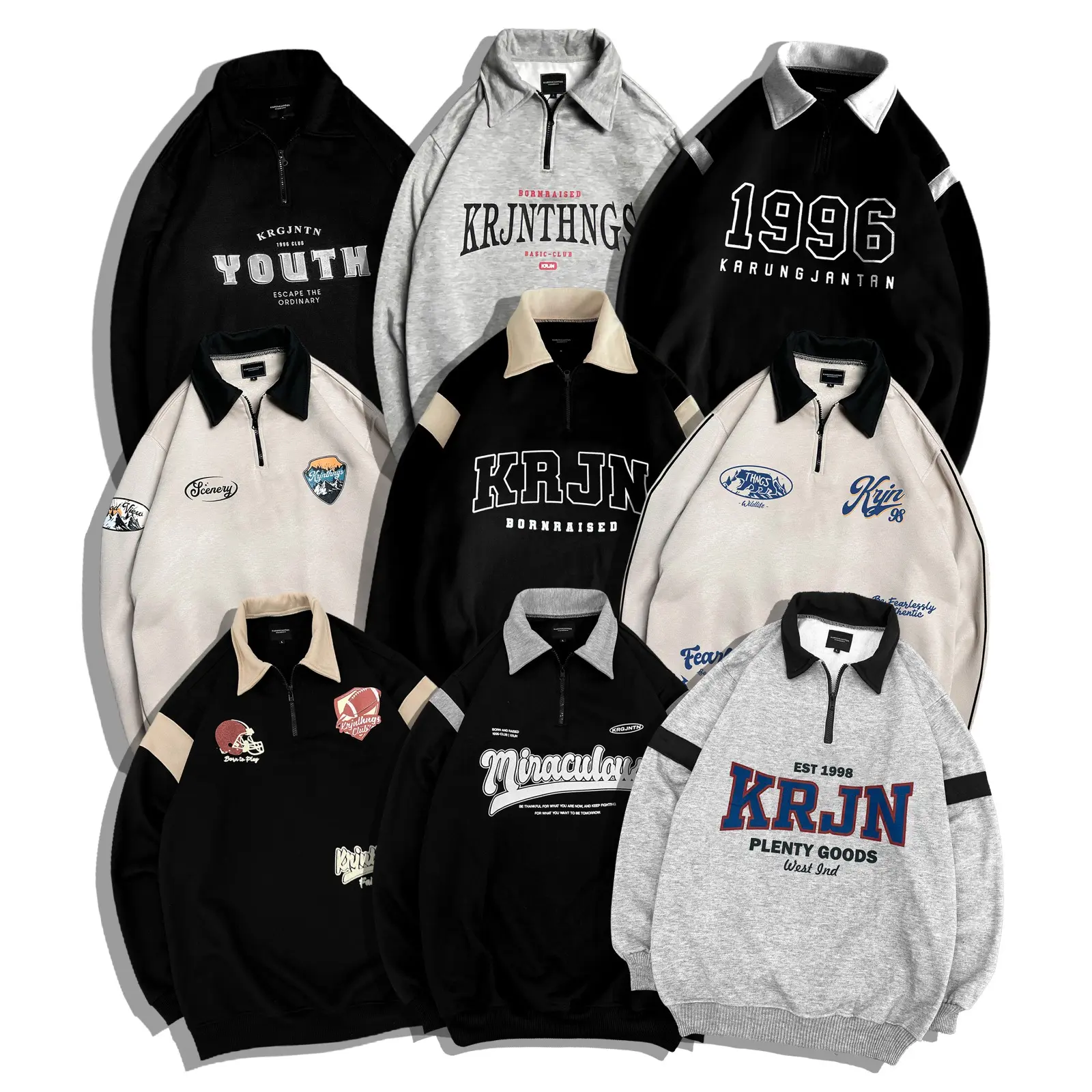 “ VOLUME 1 “ SWEATER RUGBY HALFZIP | HALFZIP PRIA DISTRO | HALFZIP  LENGAN PANJANG
