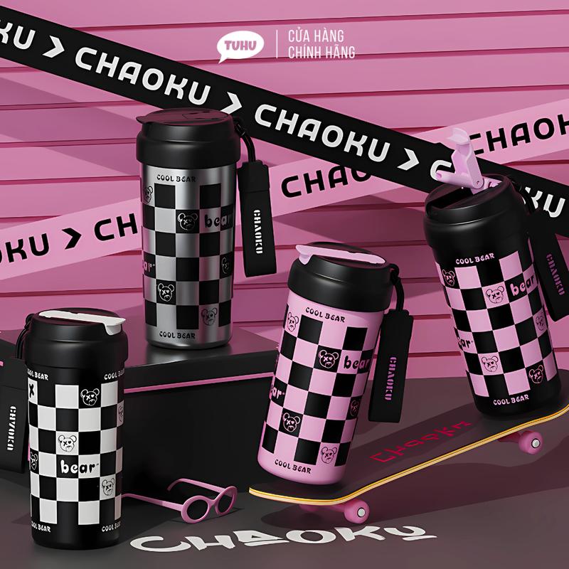 Ly giữ nhiệt COOL BEAR 550ml có ống hút bình giữ nhiệt inox 316 lót gốm cao cấp - TUHUHOUSE