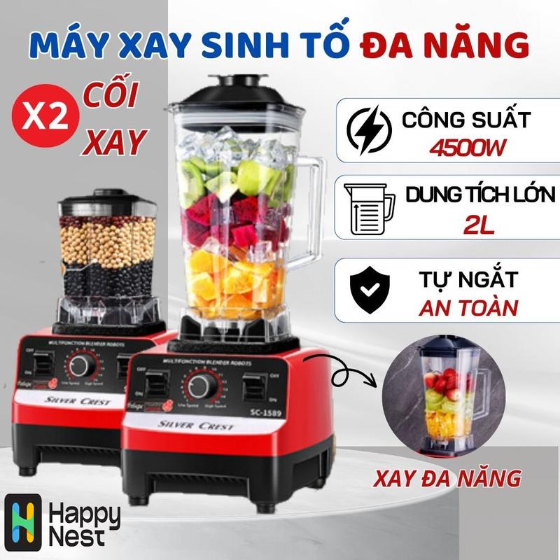 Máy Xay Sinh Tố Đa Năng Sc-1589 -Máy Xay Công Nghiệp 2 Cối Xay Công Suất 450