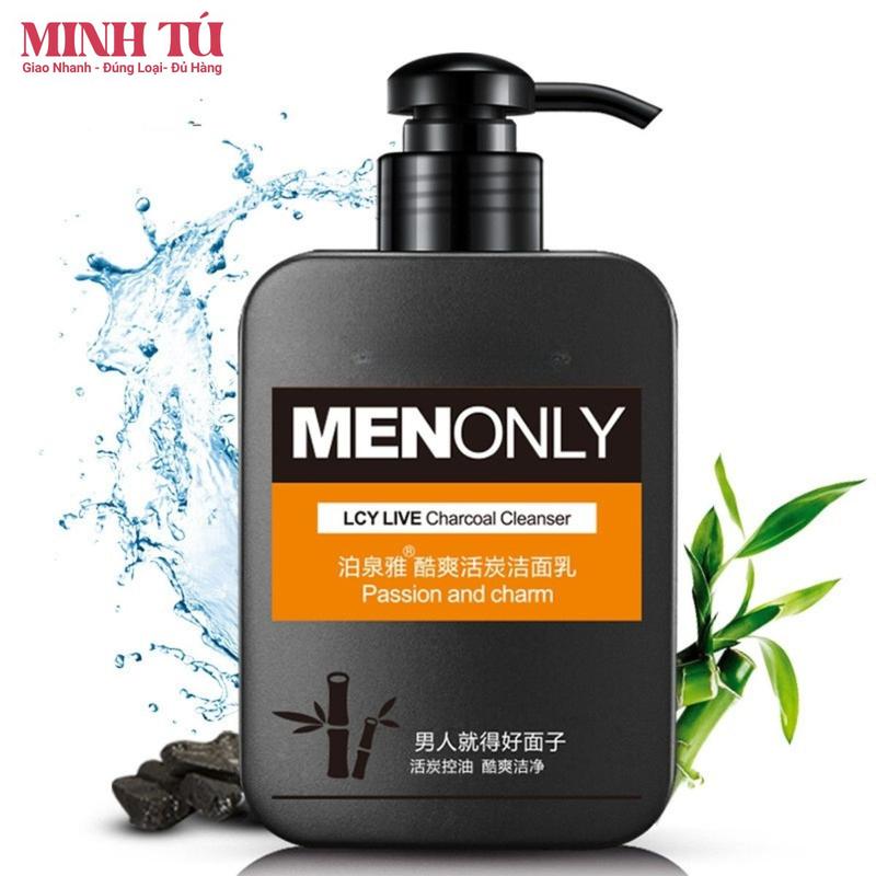 Sữa rửa mặt Nam giới than tre 168g MenOnly Sữa rửa mặt da dầu mụn cho nam than hoạt tính sạch dầu ngừa mụn Skincare Dưỡng Ẩm Da Bi140 Làm Đẹp Da