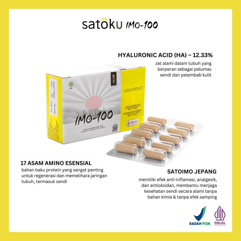 [1 BOX] Satoku Imo-100 Ramuan Jepang Satoimo dengan Hyalurnoic Acid 12,3% & 17 Asam Amino Isi 30 Kapsul 1