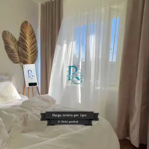 Gorden Vitrase Polos Impor Foil Transparan Dalaman Gorden Putih