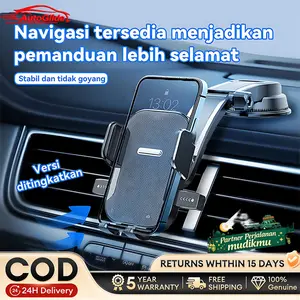 AutoGlide Penyangga HP Mobil - ABS & Silikon, Suction Kuat, Rotasi 360°, Kompatibel 4.5-6.5 inch, Aman Stabil, Operasi 1 Tangan, Cocok Navigasi Berkendara Aman Car