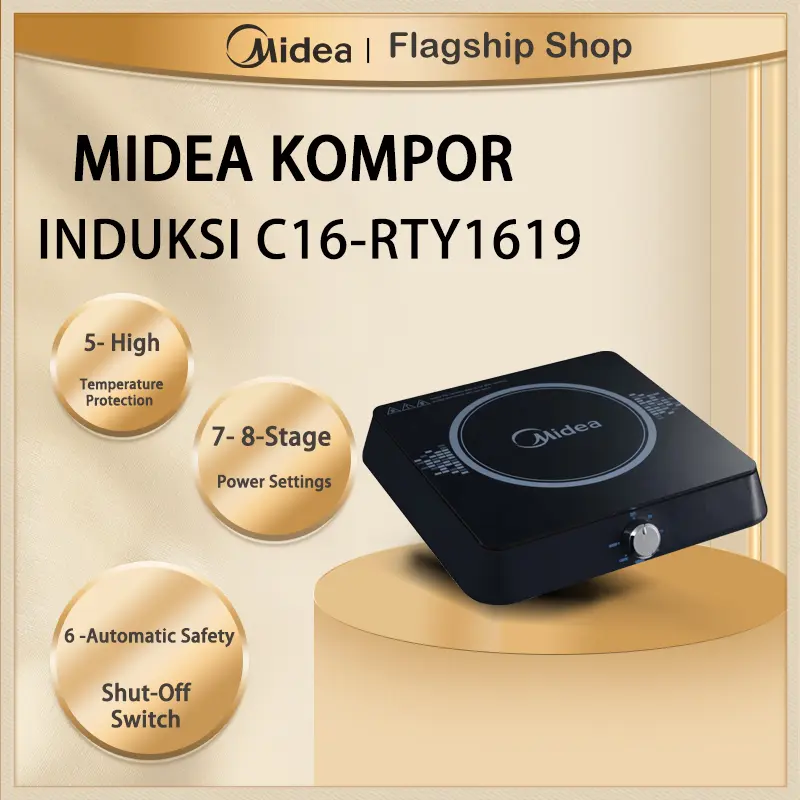 Kompor Induksi Midea / Midea Induction Cooker - Midea - C16-RTY1619-BK - (Gratis Panci / Free Pot) 1