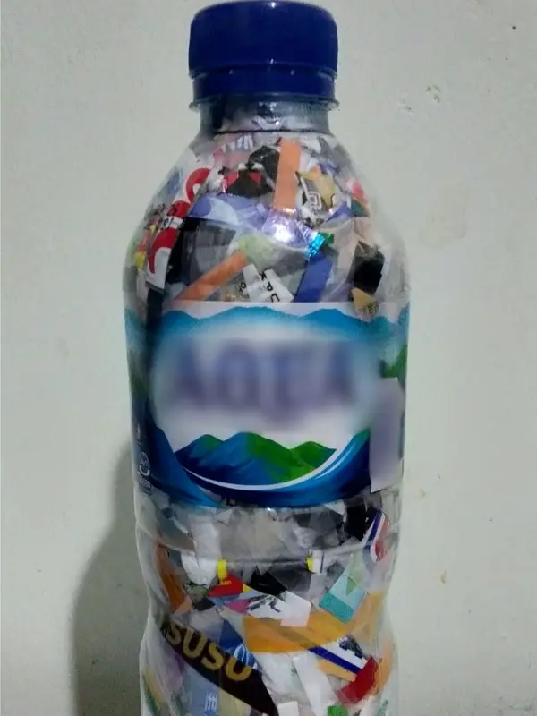 Ecobrick ekobrik botol Aqua ukuran 600Ml berat 300gram isi padat murah 1