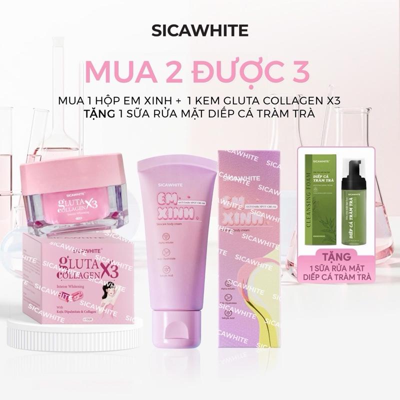 H81 - MUA 2 ĐƯỢC 3: Mua Kem Gluta Collagen X3 15gr + Kem Em Xinh 50g - Tặng 1 Sữa Rửa Mặt Diếp Cá Tràm Trà 50g - SỐ LƯỢNG QUÀ TẶNG CÓ GIỚI HẠN
