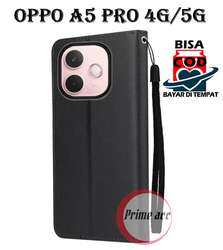 Flip Cover Kulit Premium untuk OPPO A5 PRO 4G/5G case Dompet dan Pengunci Magnet 7