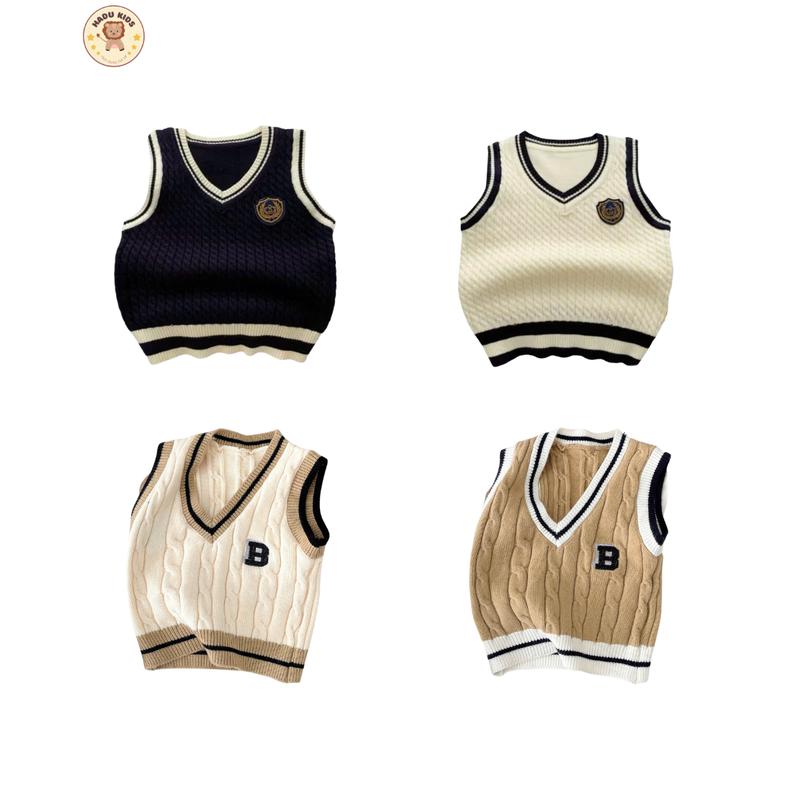 Áo Gile len cho bé áo gile bé trai bé gái chất LEN MỀM phong cách lịch lãm phối đồ dễ thương - HADU KIDS 10-27kg