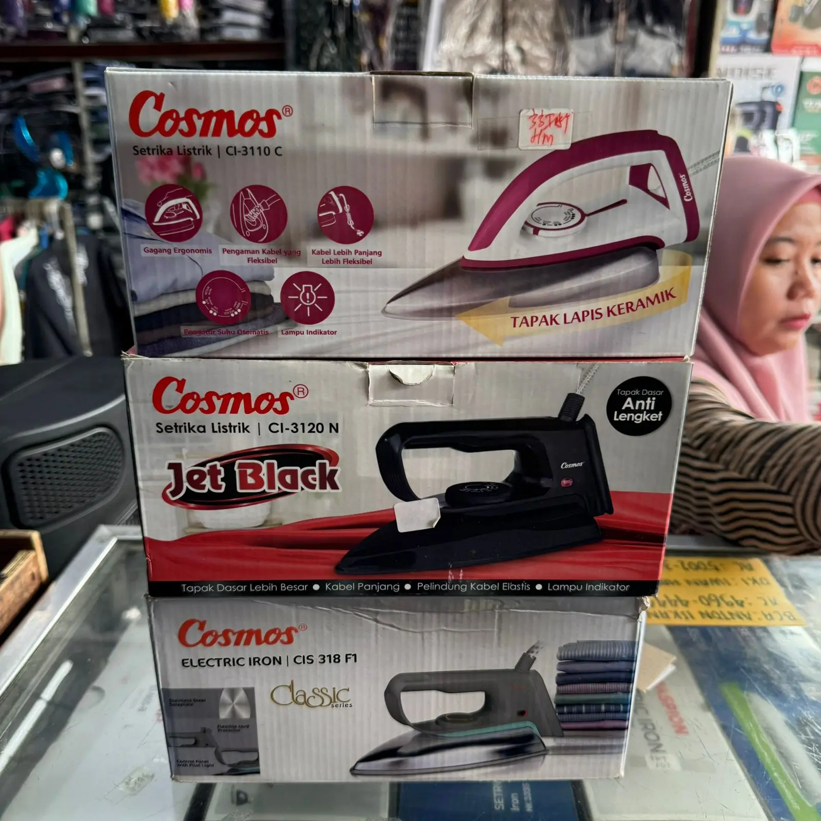 SETRIKA COSMOS FLAT IRON CIS 318FI & CI 3110C & CI 3120N