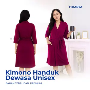 M KARYA Kimono Handuk Dewasa Unisex Bahan Tebal Lembut Kimono Jumbo Jubah Mandi Termurah