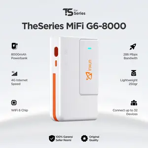 [Bonus 120GB] TheSeries MiFi Powerbank 8000mAh Charger Modem Wifi 4G 150Mbps All Operator 4G | Mifi Wifi6 Modem Portable Kartu Telkomsel Modem 4G JAVAMIFI 5G High Speed WIfi6 TP Link Telkomsel Orbit Tanpa Batasan Penggunaan