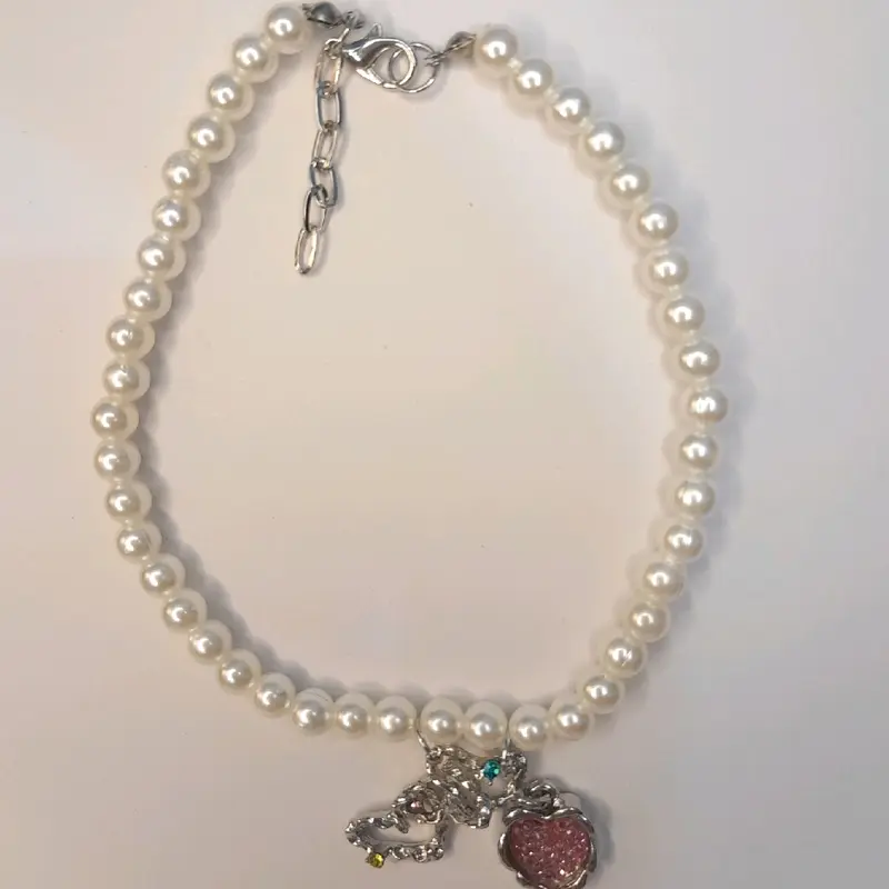 Kalung Kucing Cantik dan Lucu dengan Manik Mutiara 3