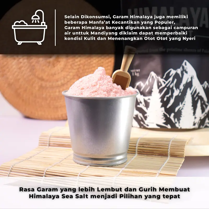[HIMALAYAN SEA SALT] - GARAM PEGUNUNGAN HIMALAYA - GARAM PAKISTAN - 1000 GRAM 5