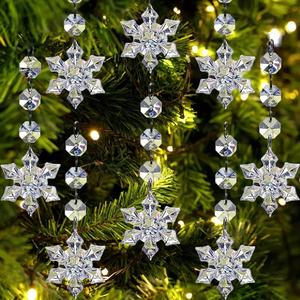10 Piezas de Adornos Acrílicos de Copo de Nieve para Árbol de Navidad, Decoraciones Navideñas Transparentes, Accesorios Colgantes Festivos para Decoración del Hogar