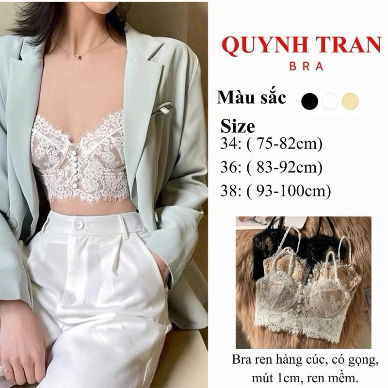 Áo lót ren đệm mỏng hàng cúc bọc lụa sang chảnh Va002