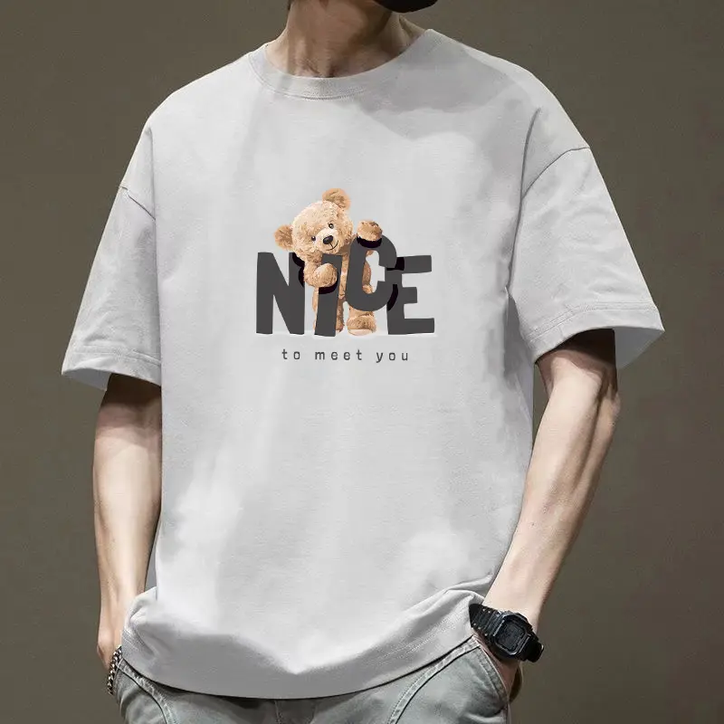 Men T-shirt casual short sleeved T-shirt men tops summer top men Round Neck Fabric