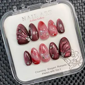 PREMIUM PRESS ON NAIL SOFT GEL TIPS HANDMADE EXTENSION Size S M XS Kutek 5-7 Layer Tahan Lama Kualitas Premium
