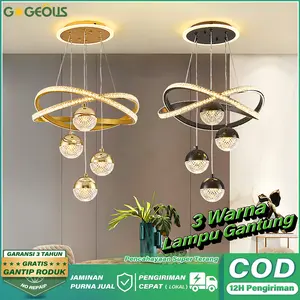 GOGEOUS Lampu Gantung Minimalis Kristal 3 Warna Lampu Gantung Ruang Tamu Kamar Tidur Mewah Lampu Hias 25 chandelier lamp lampuruangtamu