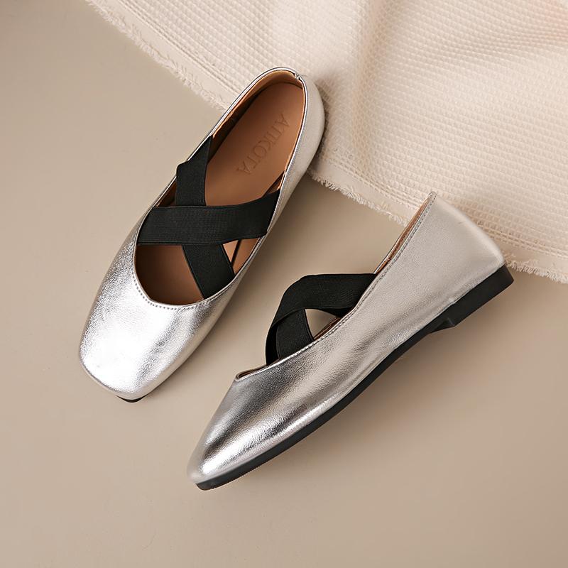  Giày Đế Bằng Cho Nữ Atikota Kiểu Lười Thời Trang Chống Trượt Thoải Mái Nhẹ Phong Cách Tối Giản Giày Bệt Thường Ngày 