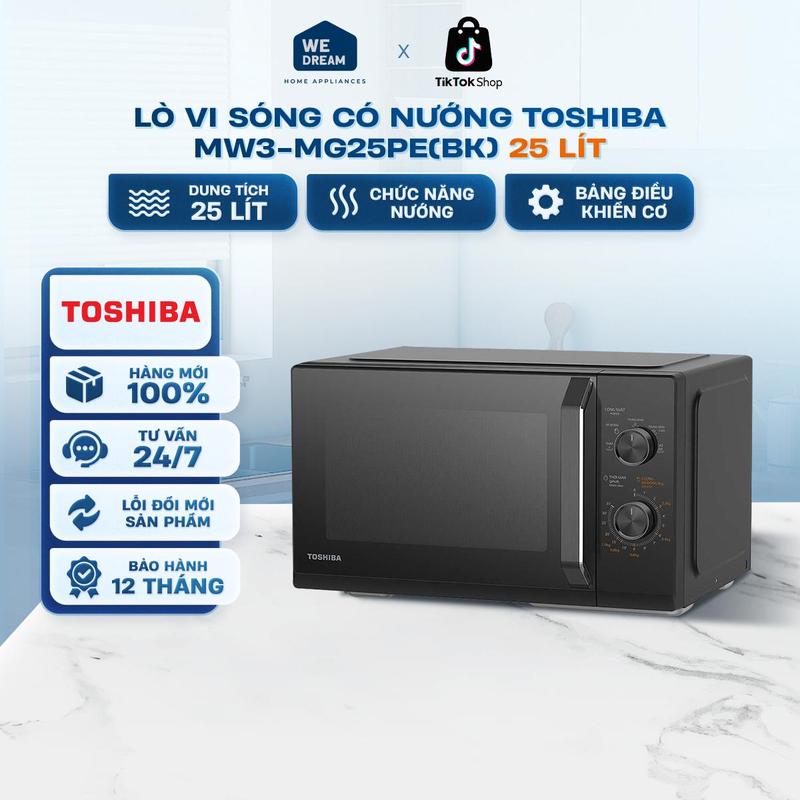 MW3-MG25PE(BK) _ Lò vi sóng Toshiba 1000W có nướng MW3-MG25PE(BK) 9 Mức Công Suất, Vòng Xoay Thế Hệ Mới