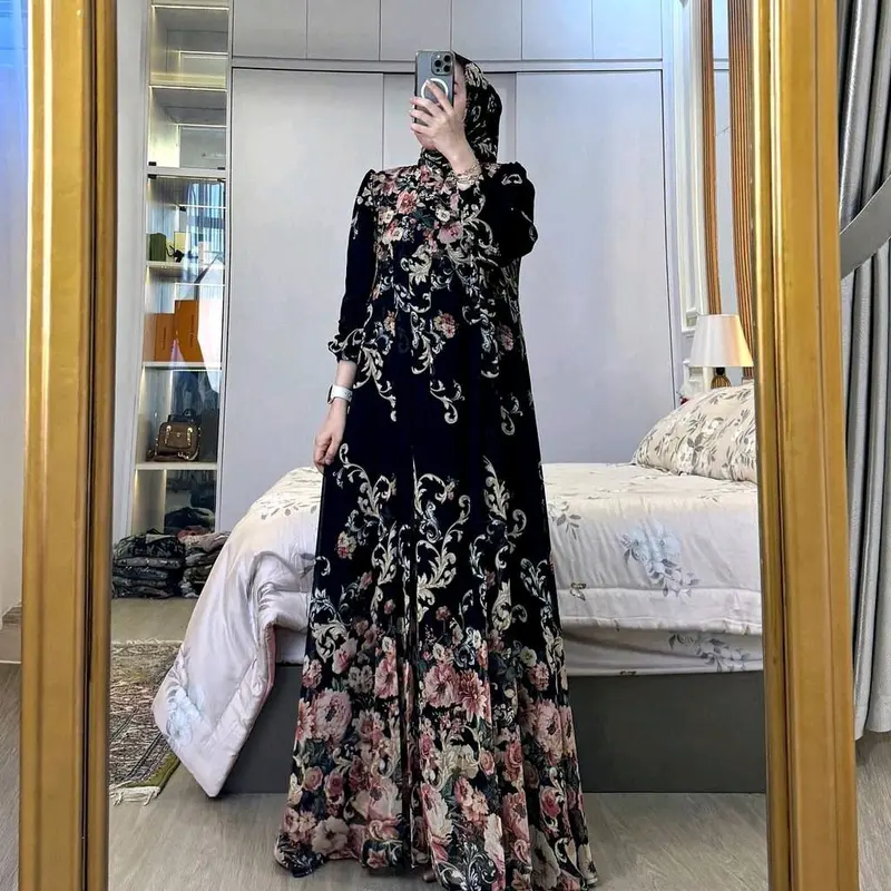 Gamis set hijab arsyila gamis wanita dress mewah busui friendly gamis elegan setelan hijab gamis wanita Panjang rayon Diamond gamis Motif Muslim Rayon Nyaman 8
