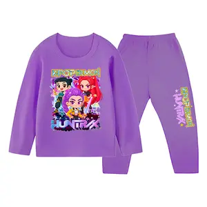 Baju Tidur Anak Perempuan Gambar K-POP Monster Hunter Piyama Setelan Panjang Ukuran 2075 (S-XXL) 1 Sampai 10 Tahun Katun Lengan Panjang