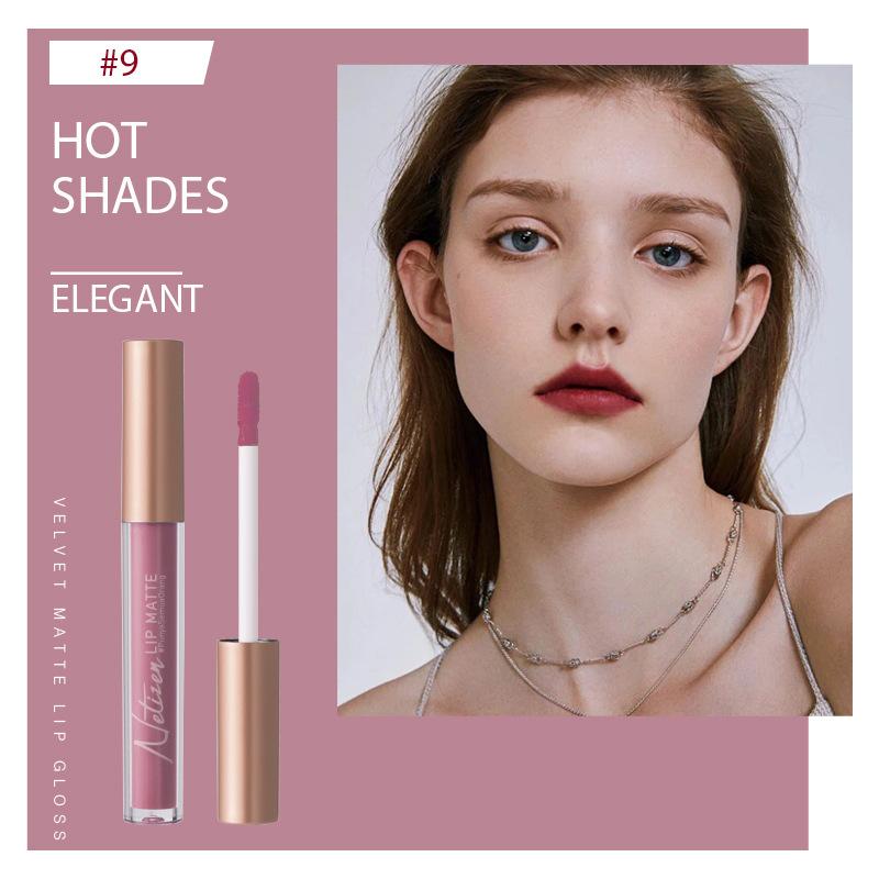 Product Introduction of Hot selling matte lip gloss that does not stick to cups, waterproof and not easily fade velvet lip gloss 3