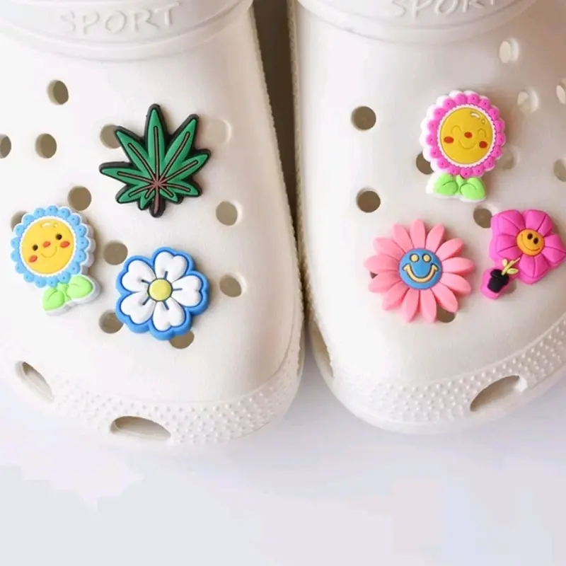 Jibbitz Charm Aksesoris Pin Sandal Motif Bunga - 2-5 cm - Warna, Pad, Max, Elastic, Joy, Sunny, Petir, Puppies, Gliter 1
