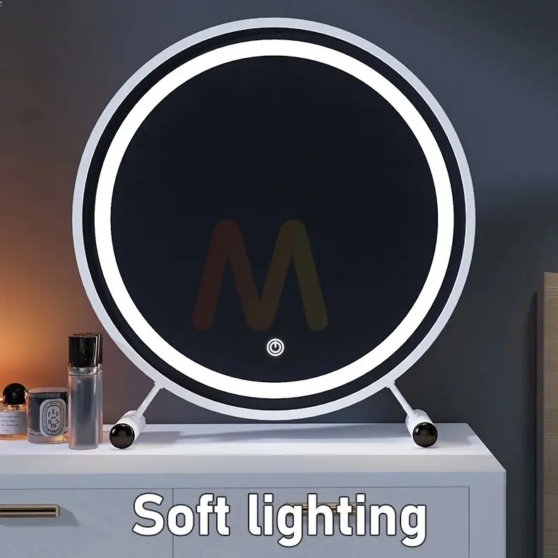 【COD】Cermin Rias LED Dengan Touchscreen Cermin Rias Bulat 40CM Cermin Minimalis Makeup Mirror 7