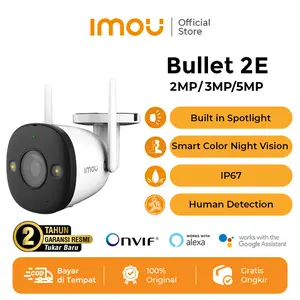IMOU Bullet 2E 2MP / 3MP / 5MP Kamera Smart CCTV Wi-Fi Outdoor Fix Color Night Vision Human Detection IP67 Garansi 2 Tahun