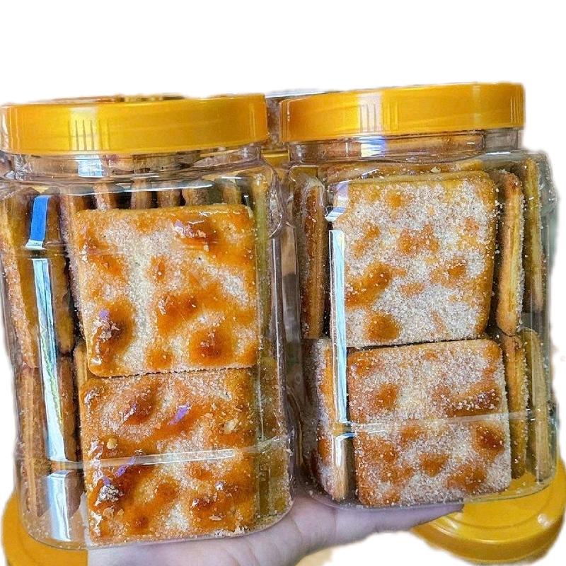  Bánh Lạt Đường Vuông - Hộp 500g - Snack Ăn Vặt Vị Ngọt Ngào Không Gắt Giòn Tan - Giá Đẹp 