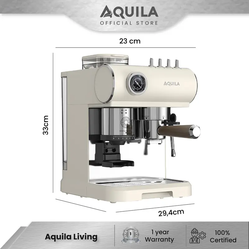AQUILA CM300 3 in 1 Professional Barista Espresso & Grinder Machine 6