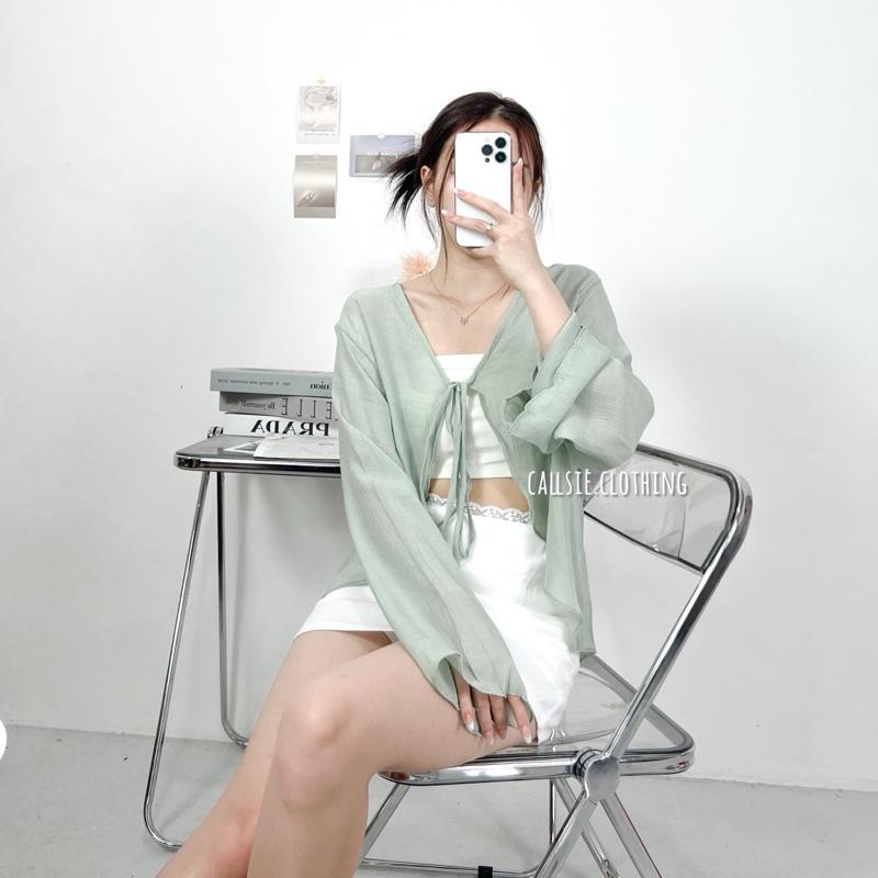[ callsie ] - MIA OUTER ( atasan wanita / cardigan transparan wanita / luaran / outer lengan panjang / longsleeve outer / longsleeve cardigan / summer outer / beach outer ) 0