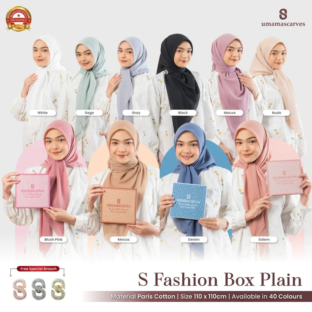 (FREE BROOCH) POLOS S Fashion Box - Umama Scarves