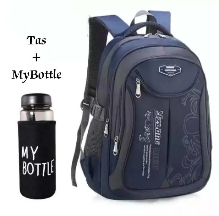 Tas Sekolah Anak SD, SMP, SMA/ Tas Ransel Sekolah Anak Laki Laki Dan Perempuan/ Tas Laptop Sekolah/ Tas Anak Sekolah Kekinian/ Tas Anak Cowok Cewek/ Tas Ransel Laptop/ Free Botol Minum Kaca Fashion/ COD
