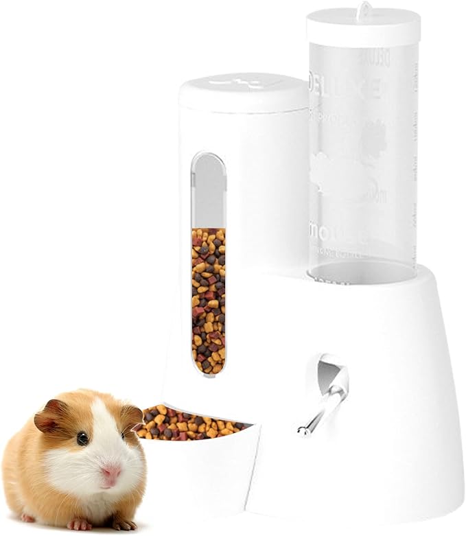 Pawsy Mart-Tempat Makan Minum Hamster F38 Dispenser Anabul Pet Feeder Otomatis 2IN1 Transparan dengan Indikator Level dan Bahan PP + PSU