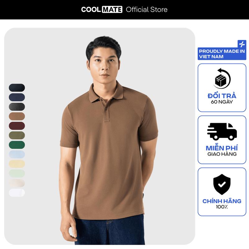 Áo sơ mi cotton Polo Pique, chất liệu cơ bản, 100% sẵn sàng để mặc, sản phẩm được giới thiệu trên chương trình Livestream của Coolmate.