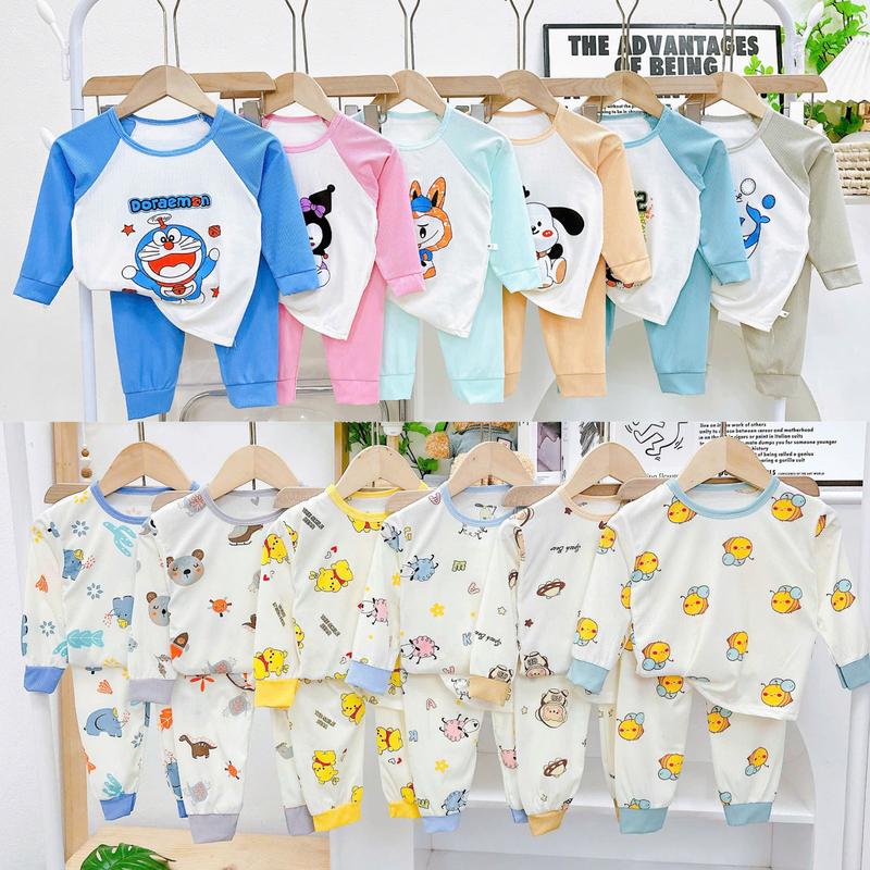 [4-15kg] Combo 5 Tặng Thêm 1 Bộ Là 6 Bộ Thu Đông Dài Tay Chất Vải Tăm Lạnh Cho Bé Trai Bé Gái Từ 4kg - 15kg Vải Thun Tăm Mềm Mịn Co Dãn 4 Chiều Cực Mát Dễ Thấm Mồ Hôi (ms01)