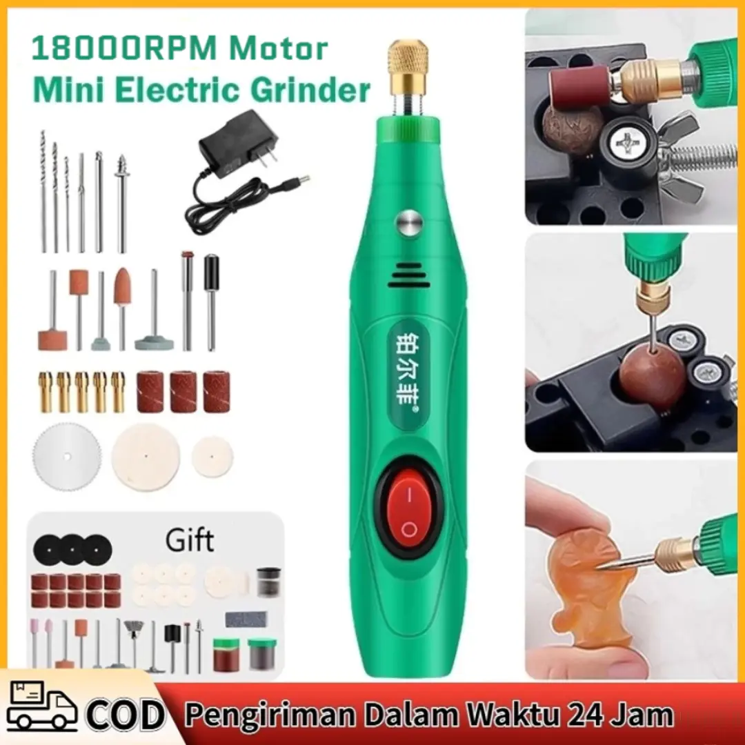 [COD] Gerenda listrik Bor Mini 25PCS 12V DC 18000 RPM Mini Drill Electric Engraver Grinder Ukir Kayu Amplas grinder mini listrik Grinding Machine