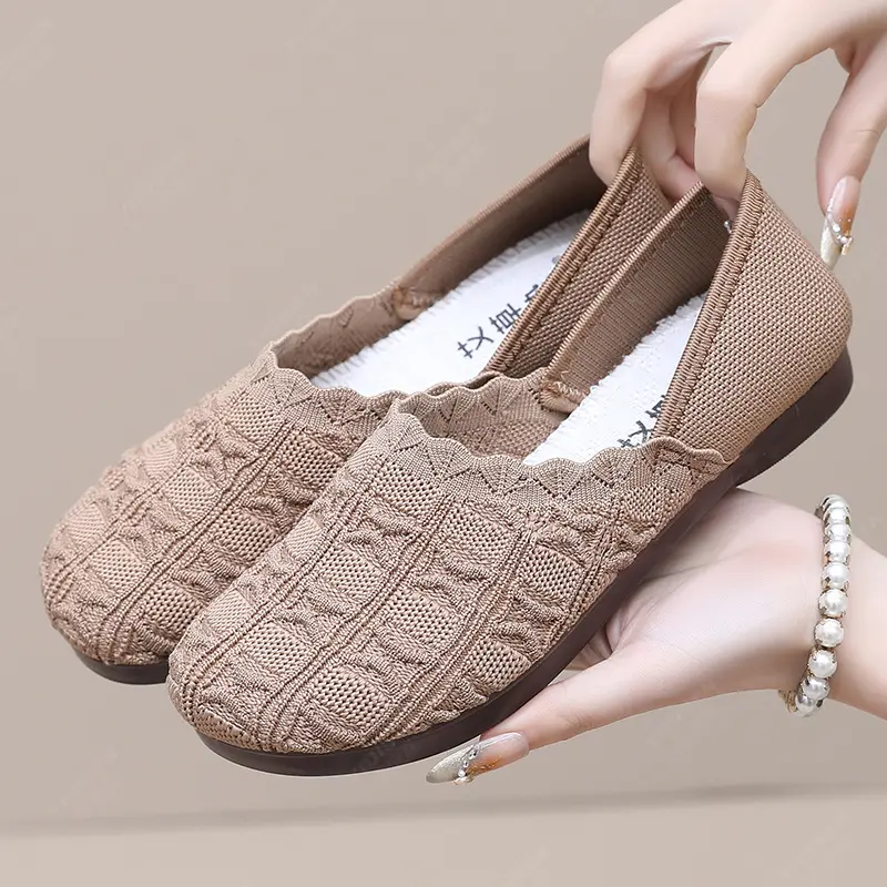 2025 New Summer Breathable Fly - Knit Athletic Shoes for Women. Mesh - upper, Thick - soled Casual Slip - on Running Shoes