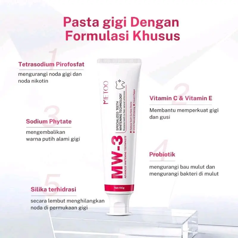 metoo pasta gigi MW-3 gigi putih nafas segar  Perawatan Mulut